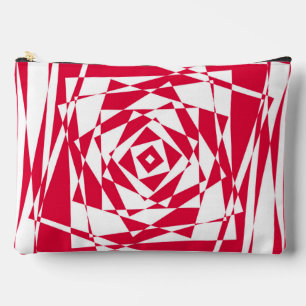 White red abstract illusion accessory pouch