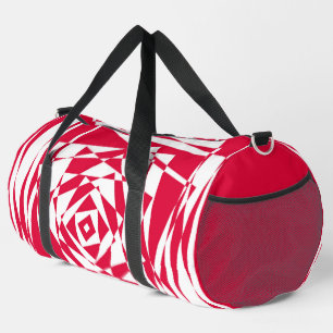 White red abstract illusion  duffle bag