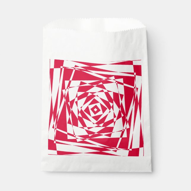 White red abstract illusion  favour bags (Front)