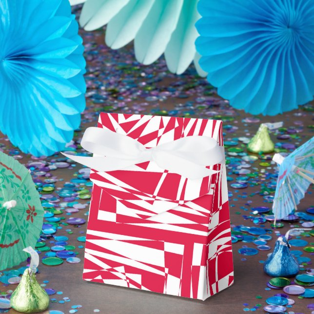 White red abstract illusion  favour box (Party)