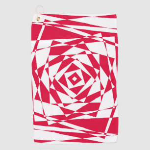 White red abstract illusion golf towel