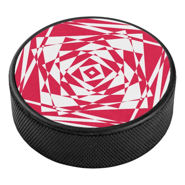 White red abstract illusion  hockey puck (3/4)