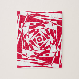 White red abstract illusion jigsaw puzzle