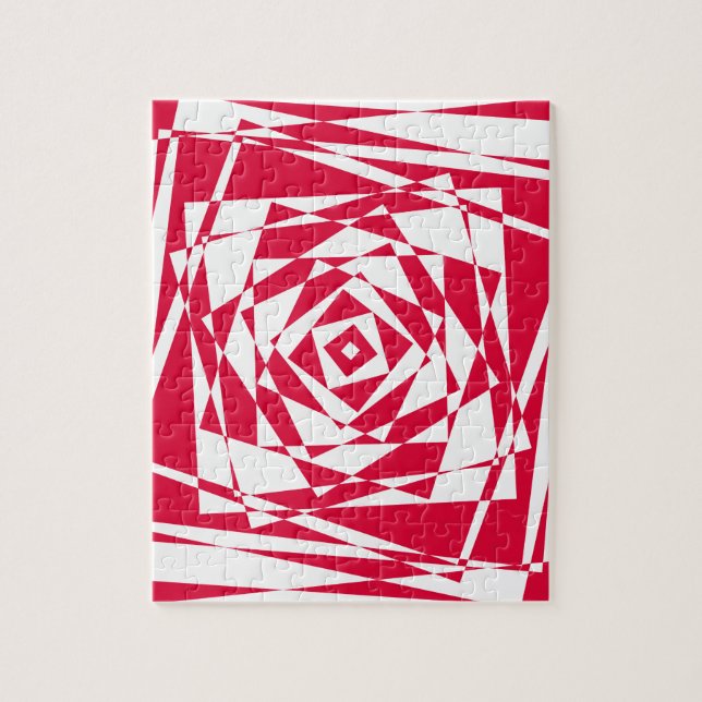 White red abstract illusion jigsaw puzzle (Vertical)