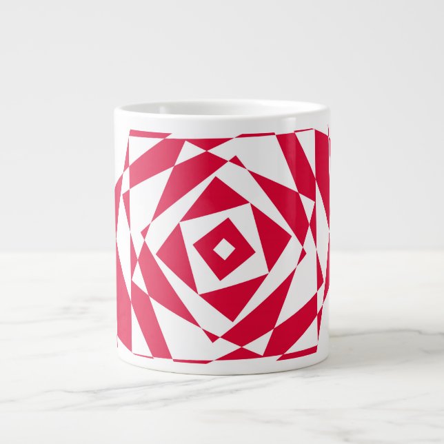 White red abstract illusion  large coffee mug (Front)