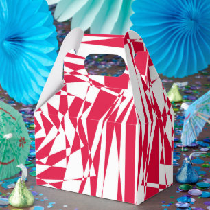 White Red Abstract Illusion Modern Favour Box