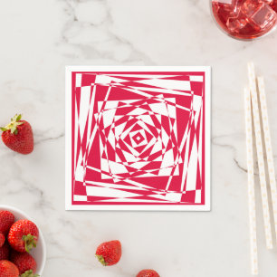 White red abstract illusion napkin
