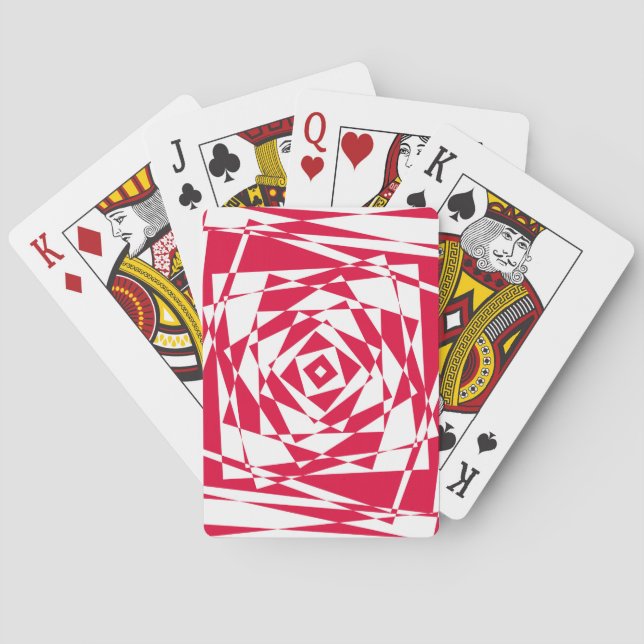 White red abstract illusion  playing cards (Back)