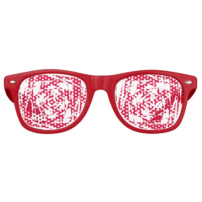 White red abstract illusion  retro sunglasses (Front)