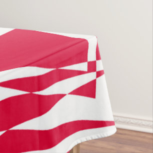 White red abstract illusion  tablecloth