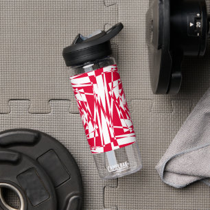 White red abstract illusion  water bottle
