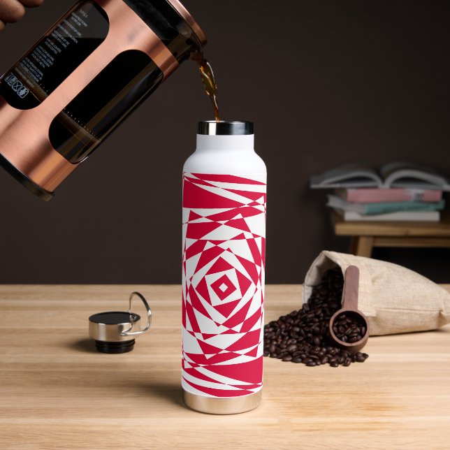 White red abstract illusion  water bottle (Coffee)