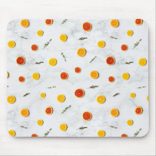 White, Red and Yellow Citrus Fruits Mouse Mat
