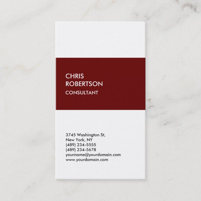 White Red Attractive Charming Business Card (Front)