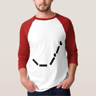 White/Red Basic 3/4 Sleeve Raglan T-Shirt