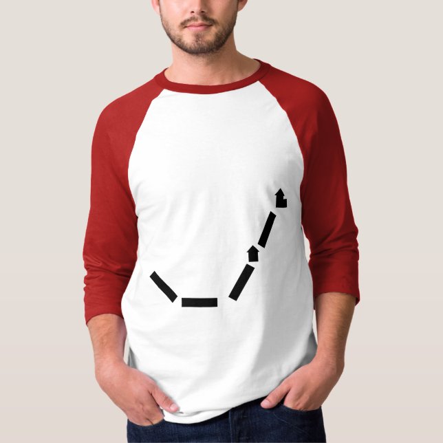 White/Red Basic 3/4 Sleeve Raglan T-Shirt (Front)
