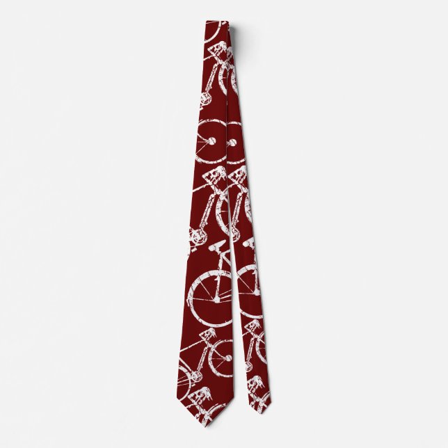 white/red bicycles tie (Front)