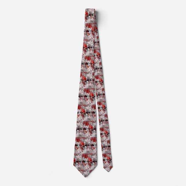 White red black abstraction tie (Front)