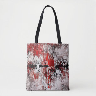 White red black abstraction tote bag