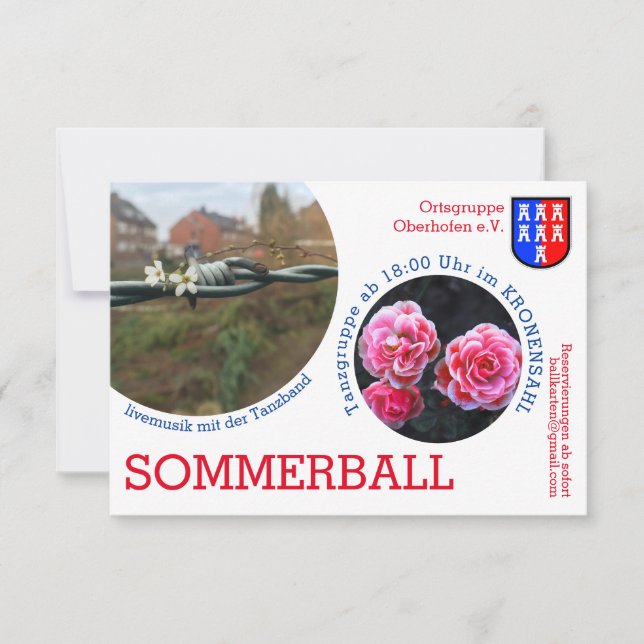 White, red, black invitation (Front)