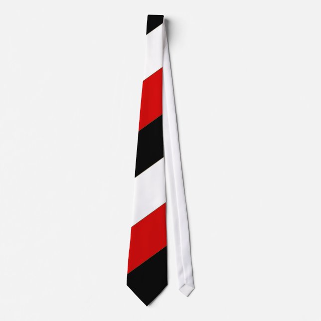 White Red Black Large Stripe Tie (Front)