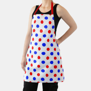 White Red Blue Polka Dots Design  Apron