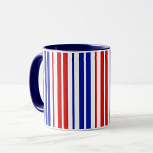White Red Blue Stripes Pattern   Mug