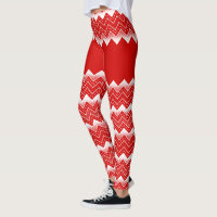 White & Red Chevron Pattern