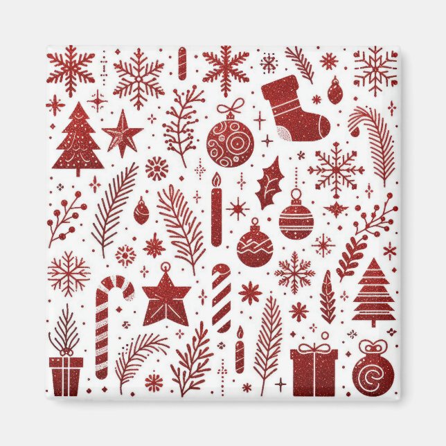White Red Christmas Magnet (Front)