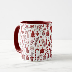White Red Christmas Mug