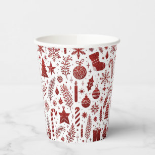 White Red Christmas Paper Cups