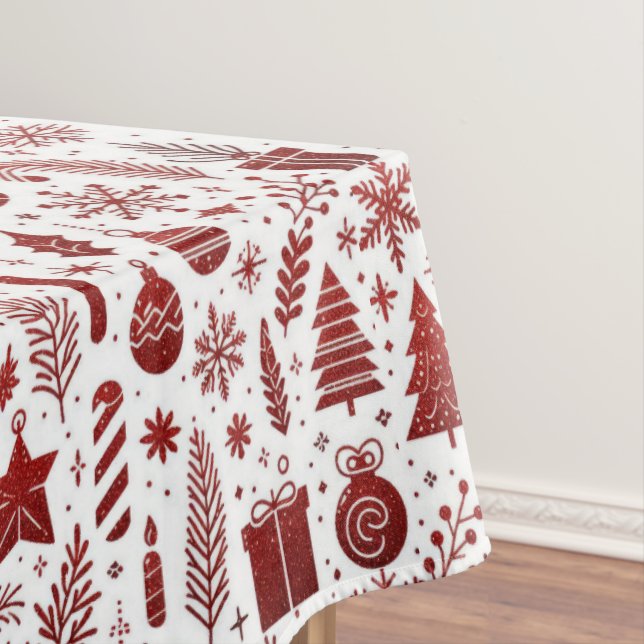 White Red Christmas Tablecloth (In Situ)
