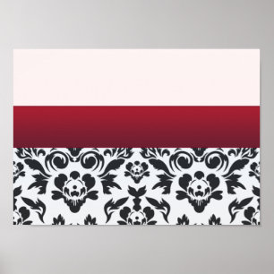 White Red Damask special gift Poster
