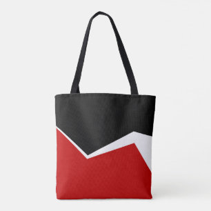 White Red & Gold Modern Geometric Design Tote Bag