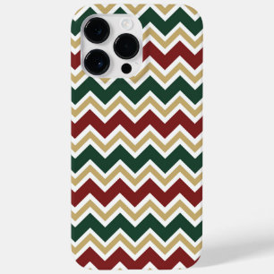 White Red Green Beige Chevron Pattern Case-Mate iPhone 14 Pro Max Case