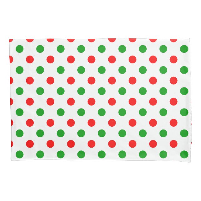 White Red Green Polka Dots Design  Pillowcase (Front)
