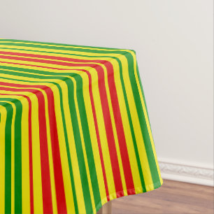 White Red Green Stripes Pattern   Tablecloth