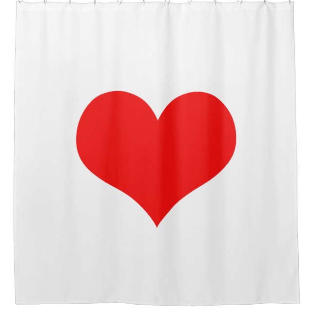 White Red Heart Colourful Bright Cute Decor Custom Shower Curtain (Front)