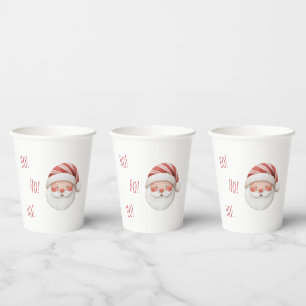 White Red Ho! Ho! Ho! Santa Paper Cups