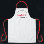 White Red Homemade with Love Personalised Kitchen Apron<br><div class="desc">Customise Your Culinary Creations: White Red 'Homemade with Love' Personalised Kitchen Apron on Zazzle. Let's get baking, cooking, and creating with this customisable apron. Personalise the name on this white apron with red and black typography, showcasing a stylish layout design. Whether you're an enthusiastic home chef, a small business bakery...</div>