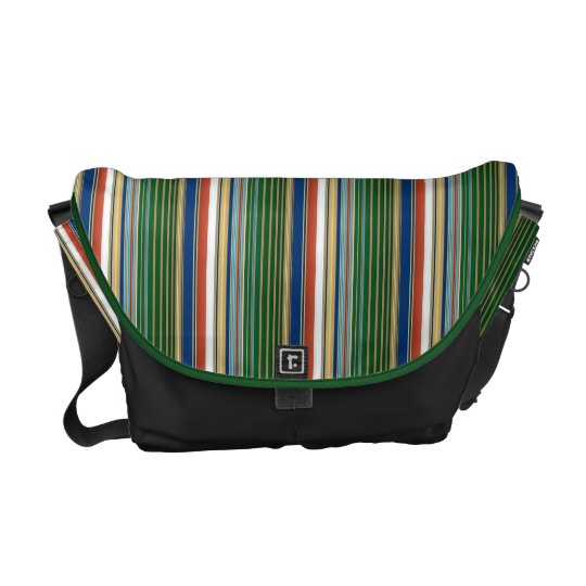 White & Red Large Rickshaw Messenger Bag
