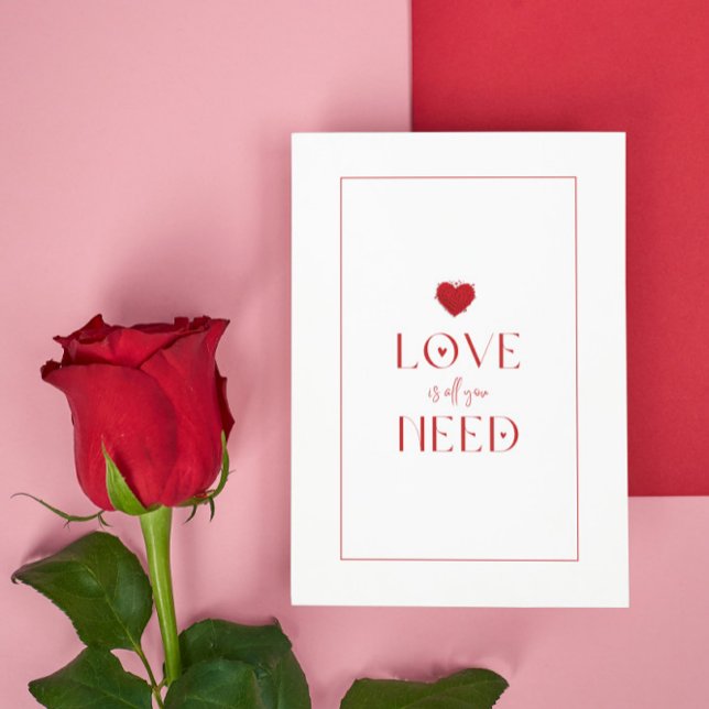 White Red, Love Is All You Need, Romantic Heart Invitation (Creator Uploaded)