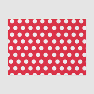 White & Red Medium Polka Dot Christmas Tissue Paper