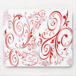 White & Red Mouse Mat