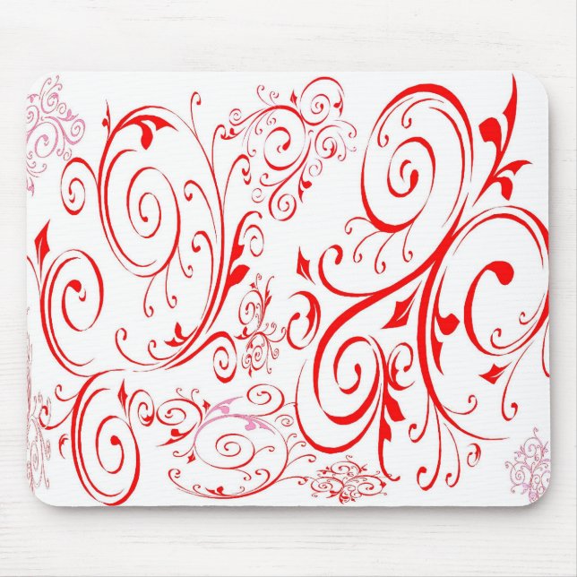 White & Red Mouse Mat (Front)