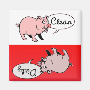 White & Red Pigs Magnet