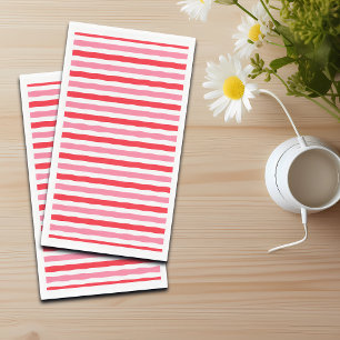 White Red Pink Summer Stripes Napkin