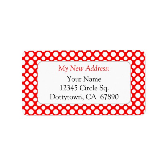 White Red Polka Dots Custom New Address Lables Address Label