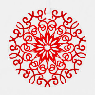 White Red Pretty Decorative Traditional Christmas Metal Tree Decoration