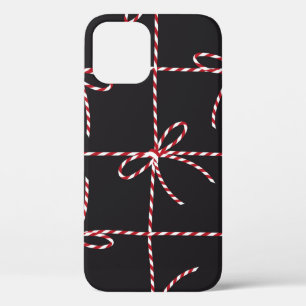 White Red Rope Bow, Twine Color Ribbon and Tied Kn iPhone 12 Case